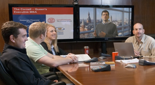A Saturday videoconferencing class in Cornell-Queen's EMBA program