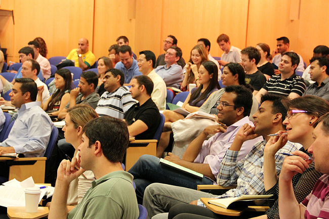 A classroom of EMBA students at Columbia Business School. Courtesy photo